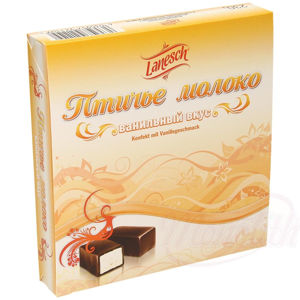 OURS MARKET Confiserie en sucre mousseux au goût de vanille "Ptitchje Moloko" enrobée de chocolat.