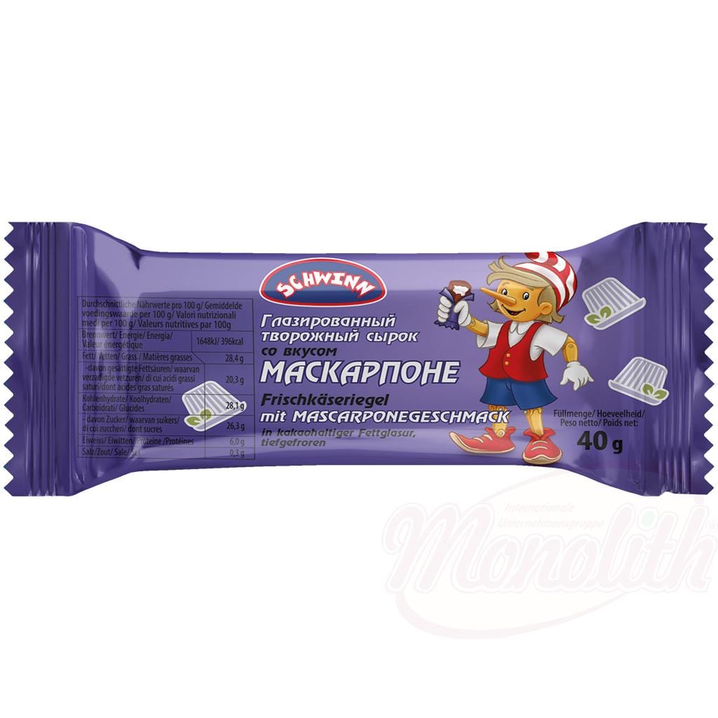 OURS MARKET Fromage frais aromatisé au mascarpone glacé au cacao, congelé