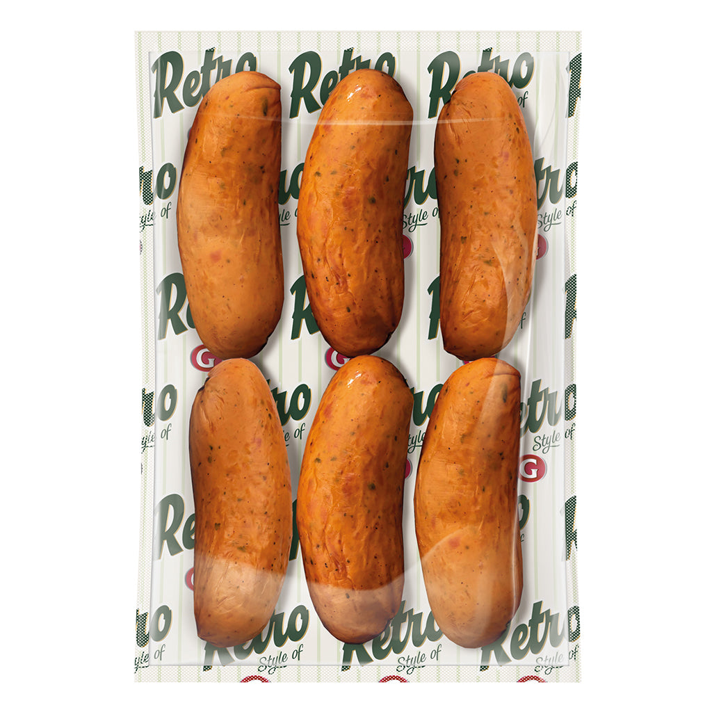 OURS MARKET Germes Retro Saucisses fumées cuites – saucisses de porc à l’est-européenne, goût fumé doux