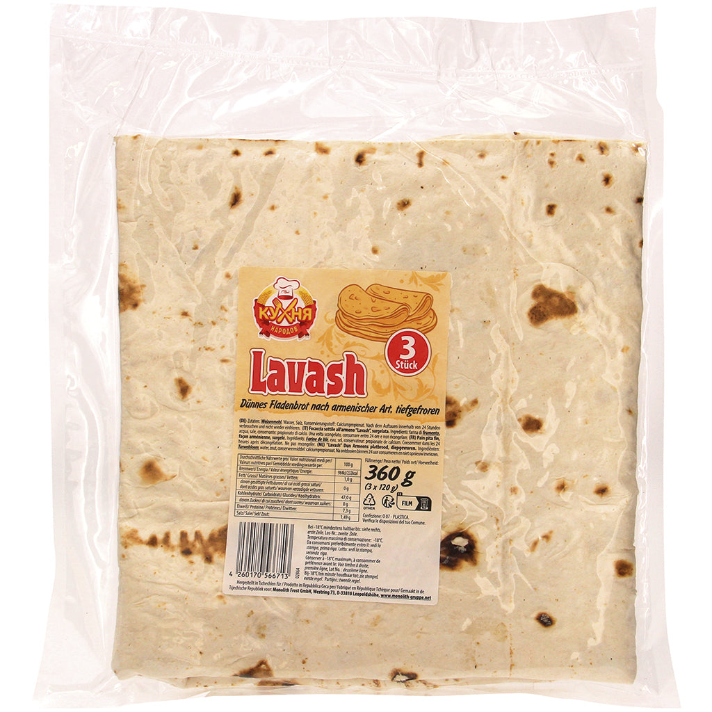 OURS MARKET Kuhnja SSSR Lavash arménien – pain plat fin surgelé 360 g