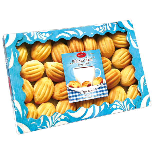 OURS MARKET Lakomka Nüsschen – biscuits sablés fourrés au lait concentré sucré