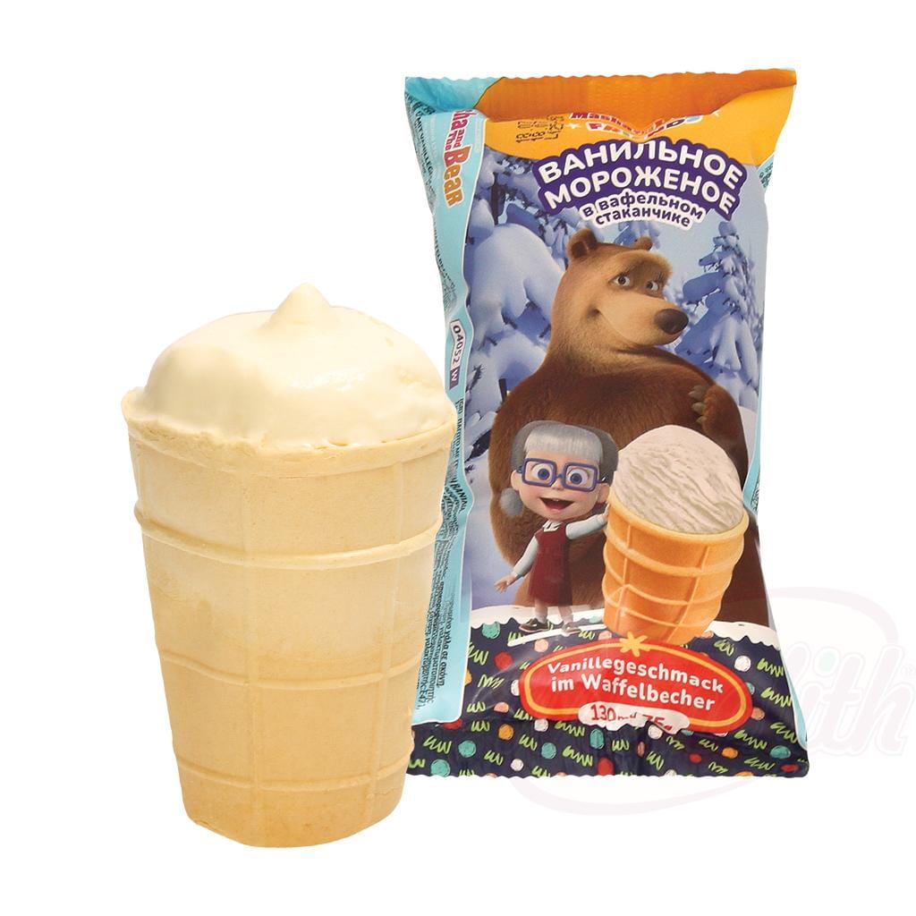OURS MARKET Masha and the Bear – Glace à la vanille en gobelet gaufré