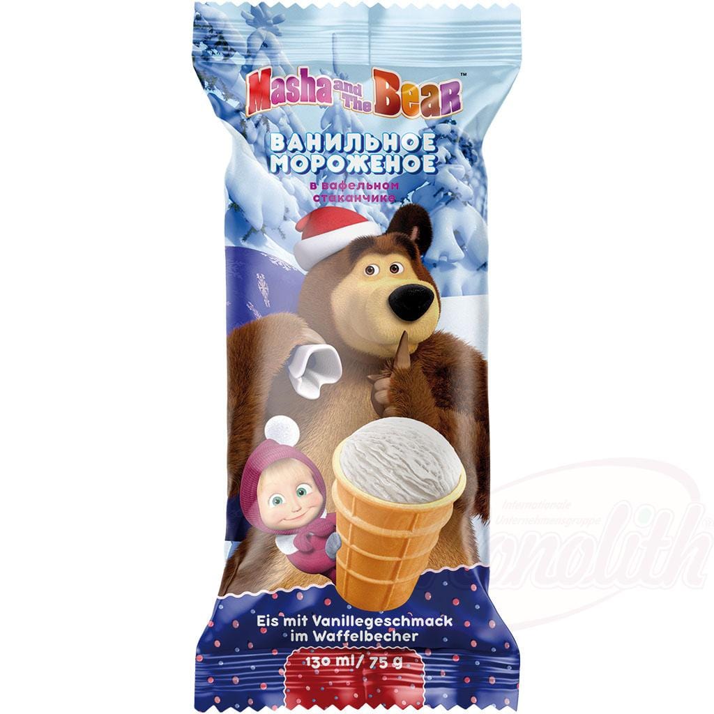OURS MARKET Masha and the Bear – Glace à la vanille en gobelet gaufré