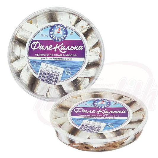 OURS MARKET Nascha Baltika Filets de sprat assaisonnés à l'huile – salaison épicée