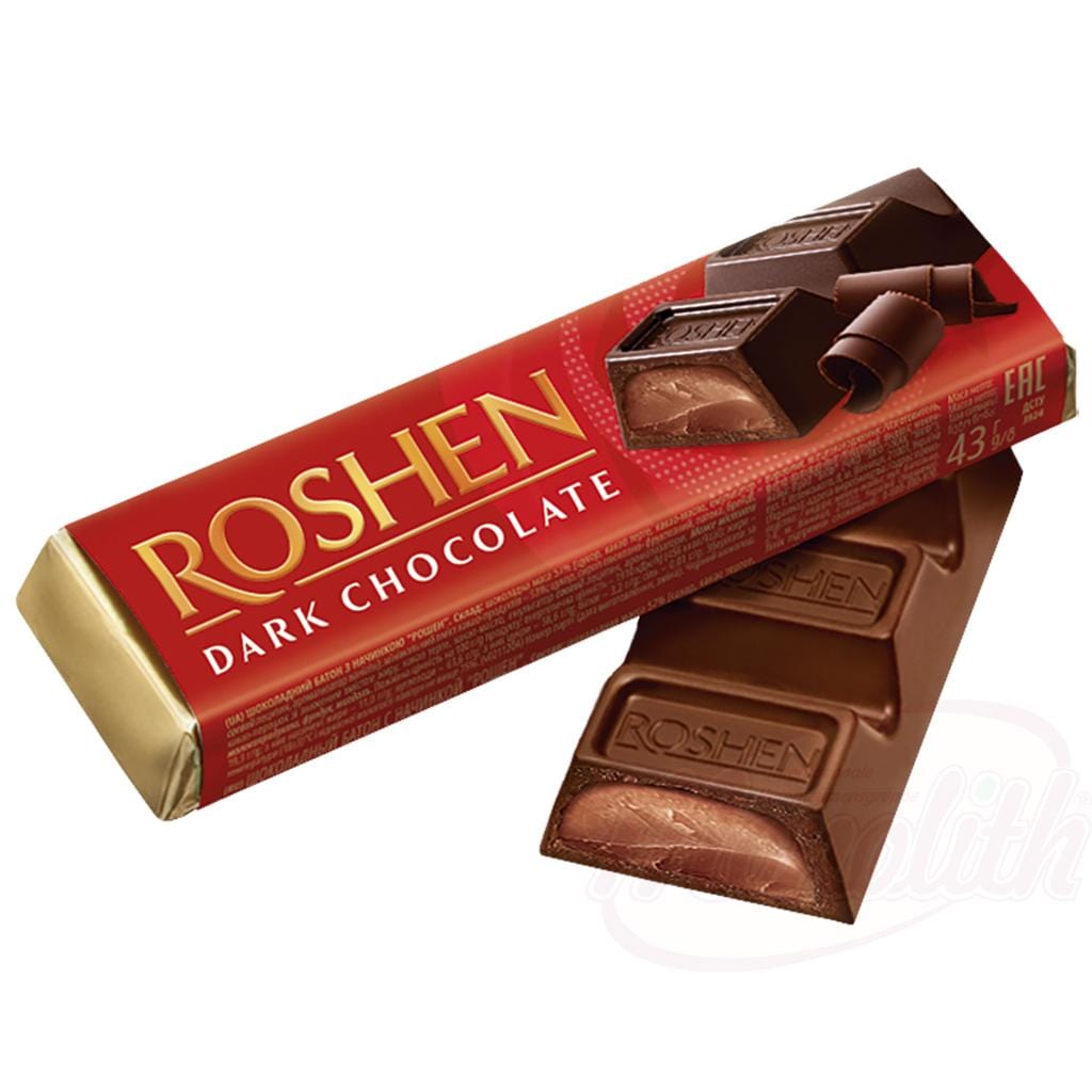 OURS MARKET ROSHEN "Batonchik" barre chocolatée noire fourrée crème cacao – touche de brandy (contient de l’alcool)