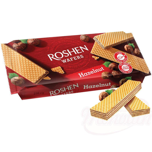 OURS MARKET Roshen Gaufrettes fourrées – crème aux noisettes