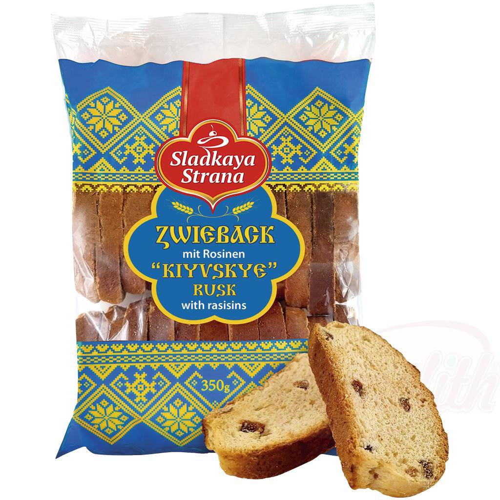 OURS MARKET SLADKAYA STRANA Biscottes aux raisins "Kiyvskye" – croustillantes, dorées