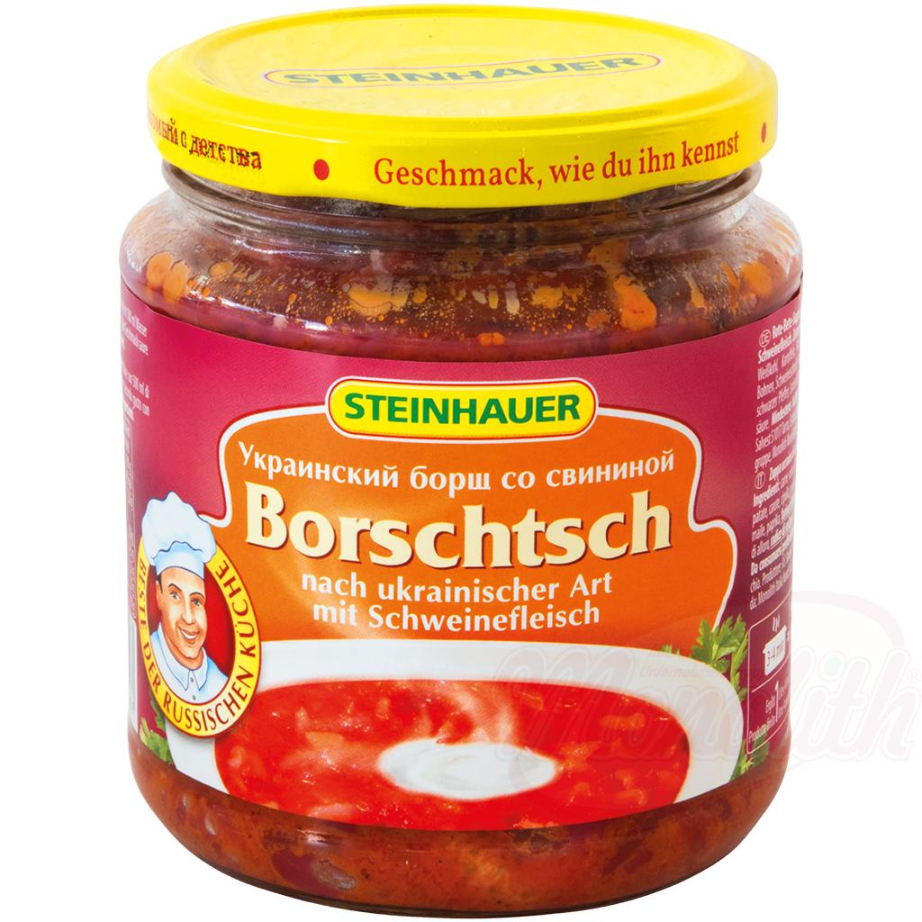 OURS MARKET Steinhauer Borchtch à l’ukrainienne au porc – couleur rubis, recette traditionnelle