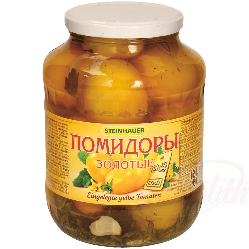 OURS MARKET Steinhauer Tomates jaunes marinées "Pomidory zolotye" – marinade douce à l’aneth et au laurier