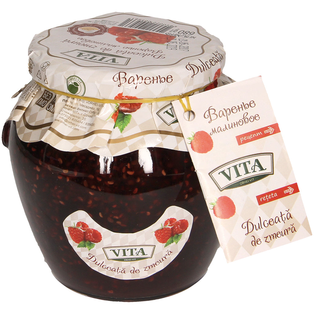 OURS MARKET VITA Confiture de framboises extra – goût intense, texture généreuse 680 g