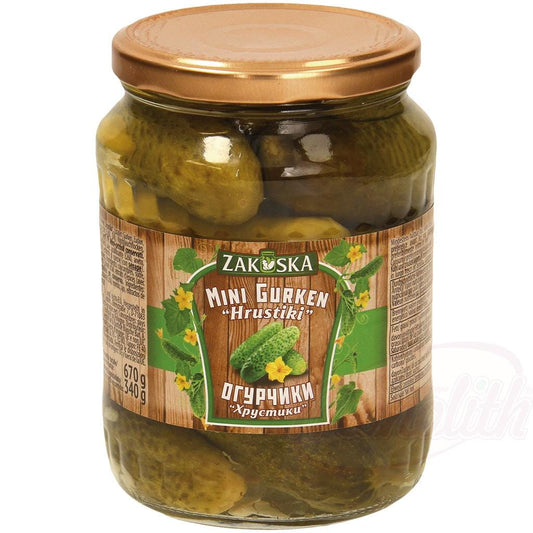 OURS MARKET Zakuska Mini-concombres marinés "Hrustiki" – croquants, acidulés, touche de moutarde