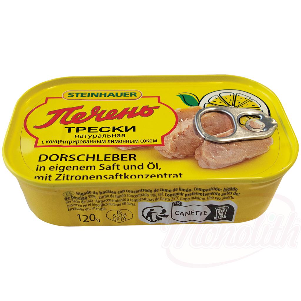 Foie de morue dans son propre jus et huile, avec du citron