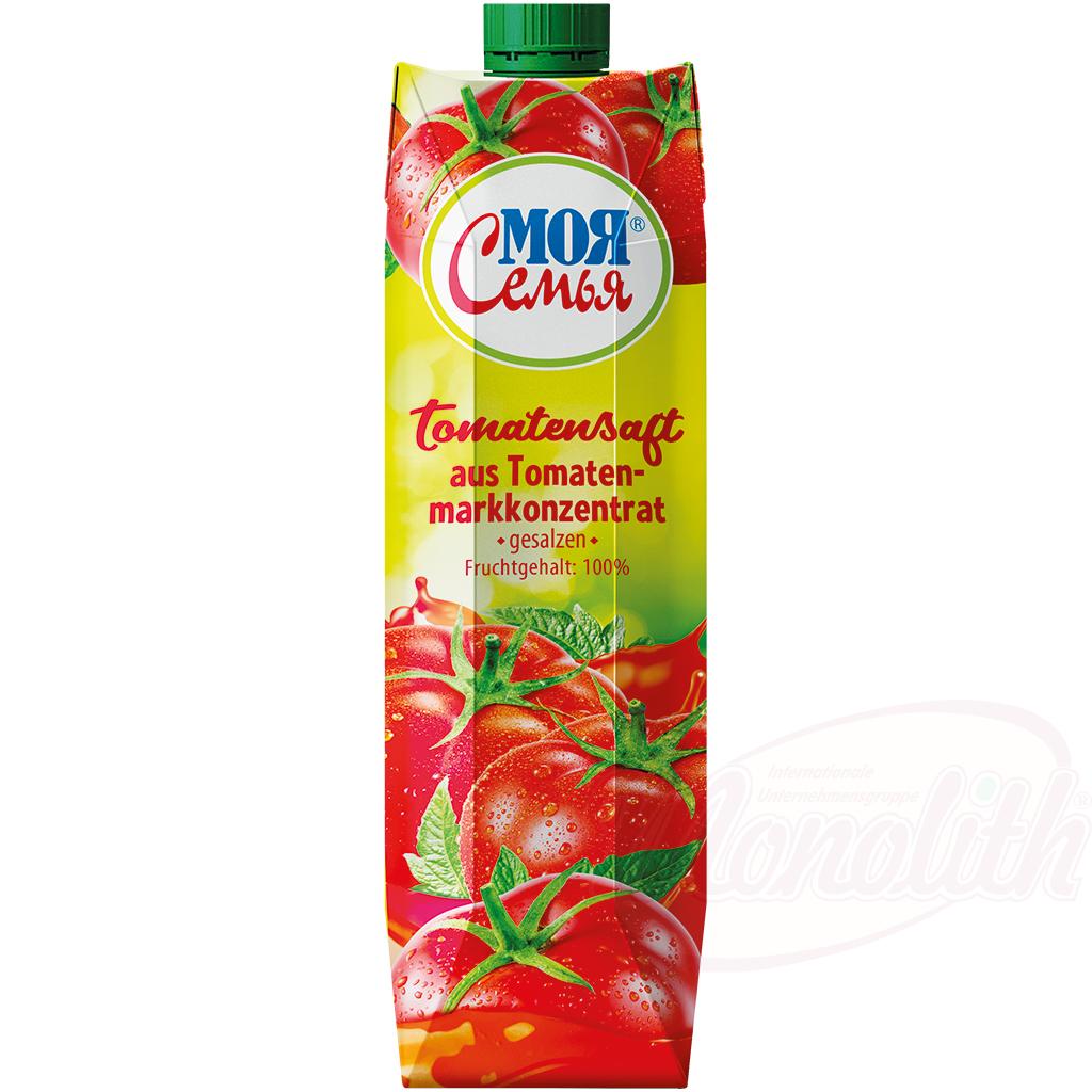 "MOJA SEMJA" Jus de tomate à base de concentré de pulpe de tomates, salé - OURS MARKET