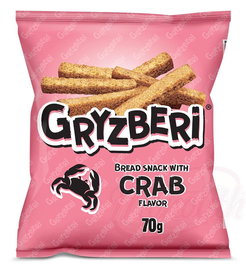 "GRYZBERI" Snack à base de pain, au goût de crabe