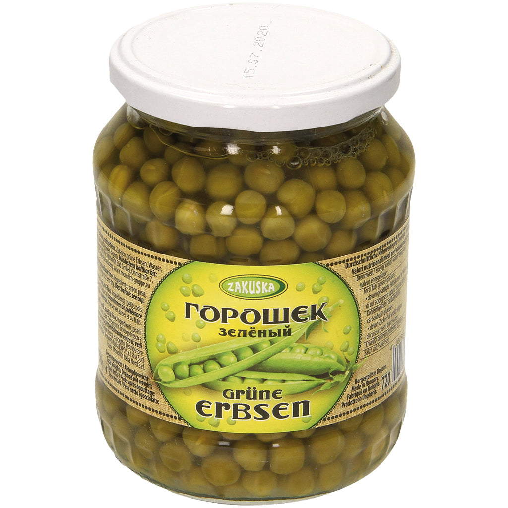 Zakuska Petits pois verts, moyens - Petits pois tendres pour salades et plats chauds