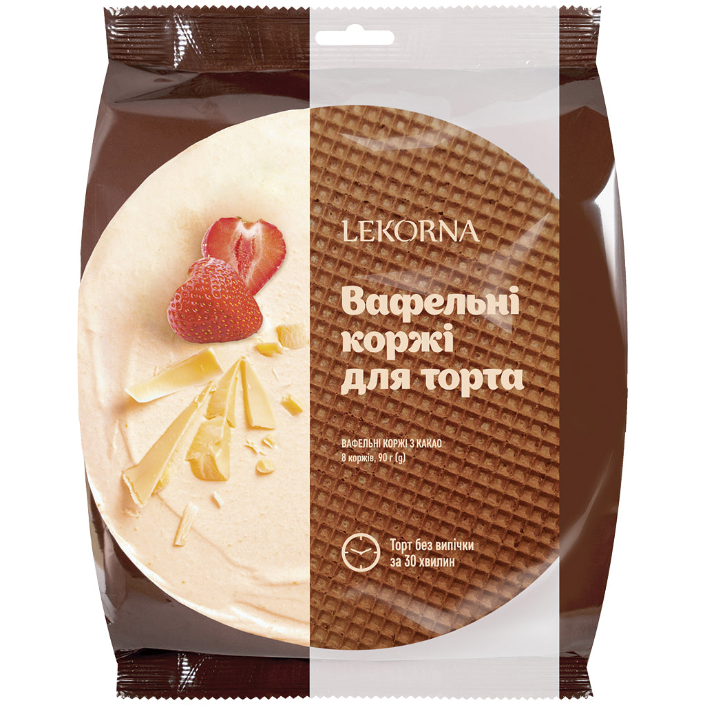 LEKORNA Feuilles de gaufrettes assorties – 8 plaques pour desserts maison 90 g
