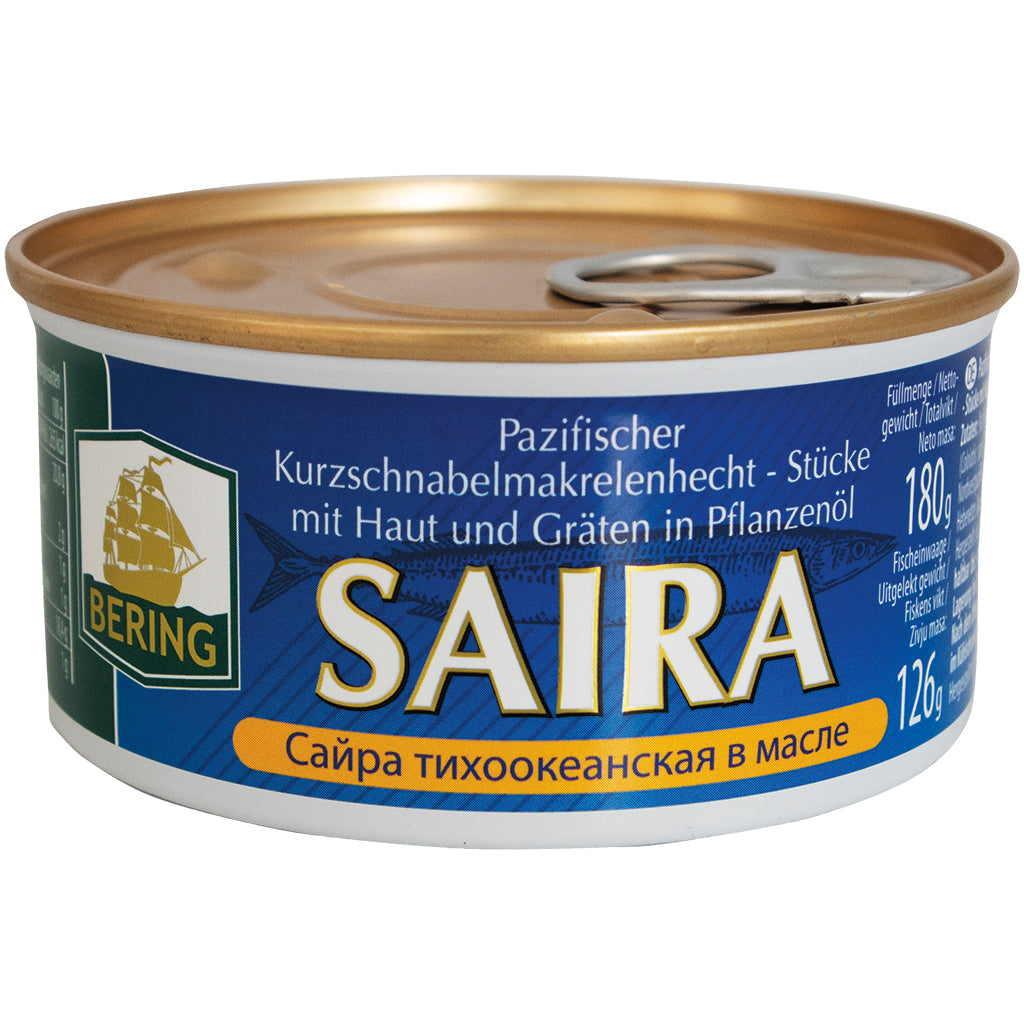 OURS MARKET Bering Saïra du Pacifique – morceaux en huile de colza, 180 g