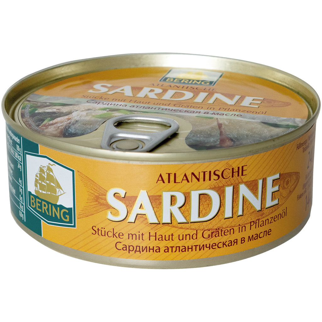 OURS MARKET Bering Sardines de l’Atlantique – en huile de colza, 240 g