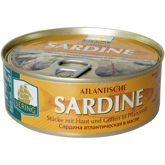 OURS MARKET Bering Sardines de l’Atlantique – en huile de colza, 240 g