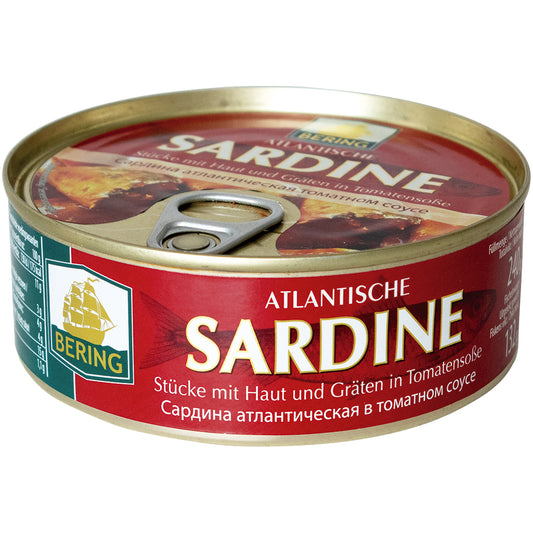 OURS MARKET Bering Sardines de l’Atlantique – en sauce tomate, 240 g