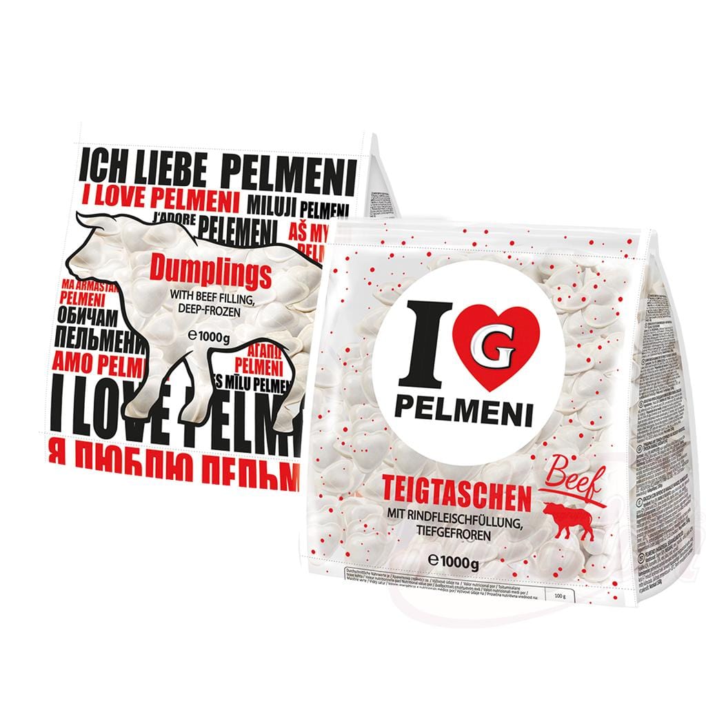 OURS MARKET Germes I Love Pelmeni Beef - Chaussons fourrés au bœuf, surgelés