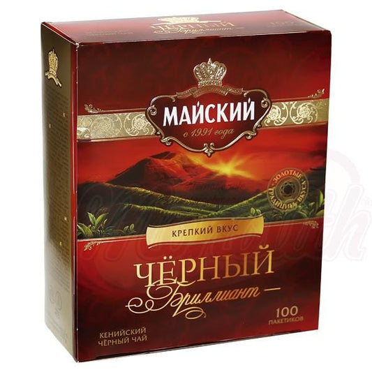 OURS MARKET Majskij Thé noir du Kenya "Tschornyj Brilliant" – 100 sachets, tasse vive & corsée