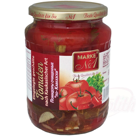 OURS MARKET Marke Nr.1 Tomates pelées marinées – à la caucasienne, herbes & épices