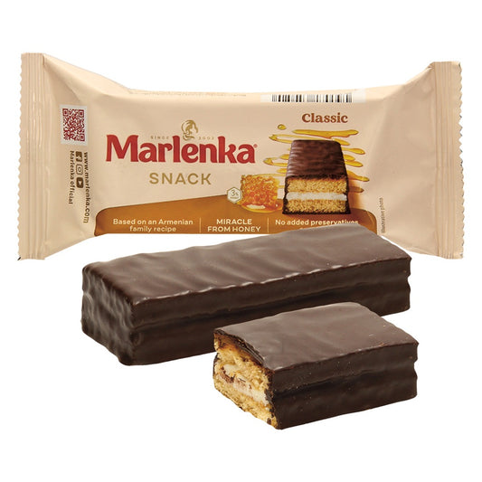 OURS MARKET Marlenka Snack au miel – cœur crème 34 %, enrobage cacao, surgelé 50 g