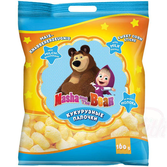 OURS MARKET MASHA AND THE BEAR Bâtonnets de maïs soufflés goût lait - douceur croustillante au parfum lacté