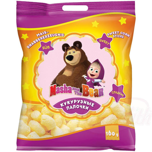 OURS MARKET MASHA AND THE BEAR Bâtonnets de maïs soufflés sucrés - snack croustillant et léger