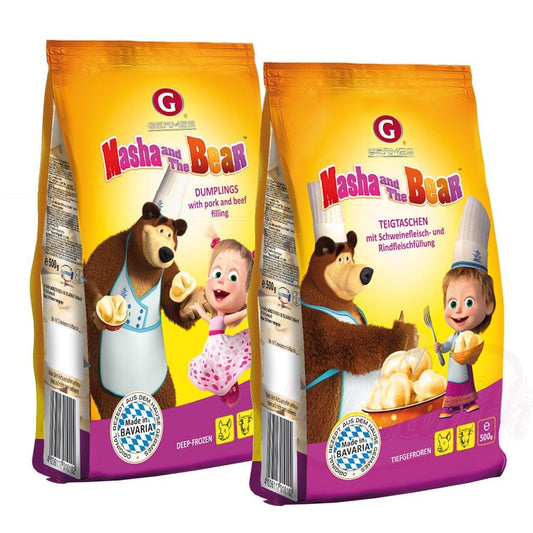 OURS MARKET Masha and The Bear – Pelmeschki Maljutki farcis au porc et au bœuf, surgelés