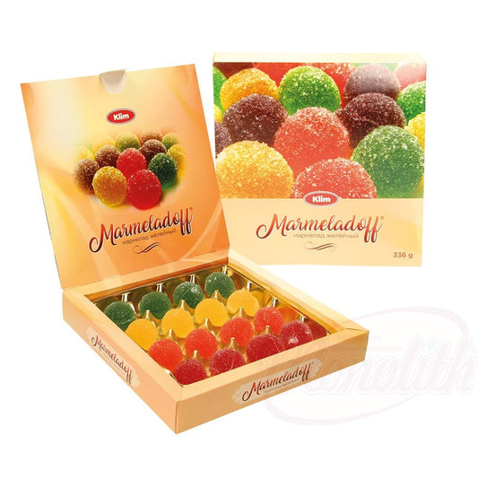 OURS MARKET Mélange de bonbons en gelée "Marmeladoff" au goût de fruits (fraise, pomme, cassis, abricot)