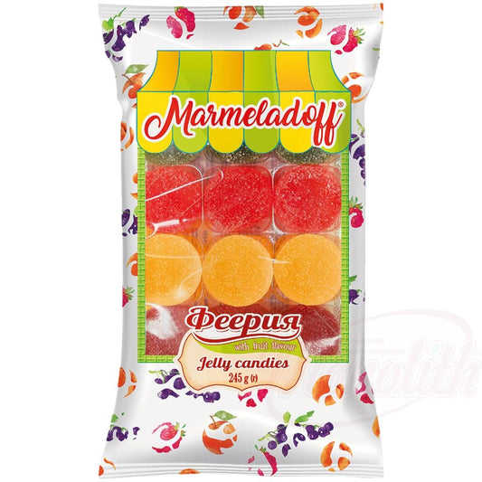 OURS MARKET Mélange de bonbons gélifiés "Feeria" au goût de fruits (fraise, pomme, cassis, abricot)