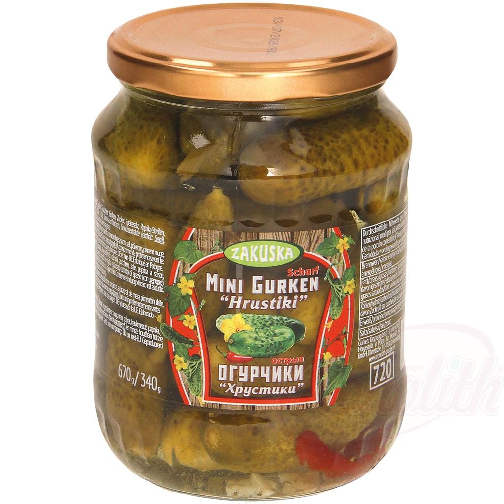 OURS MARKET Mini-concombres marinés "Hrustiki" épicés