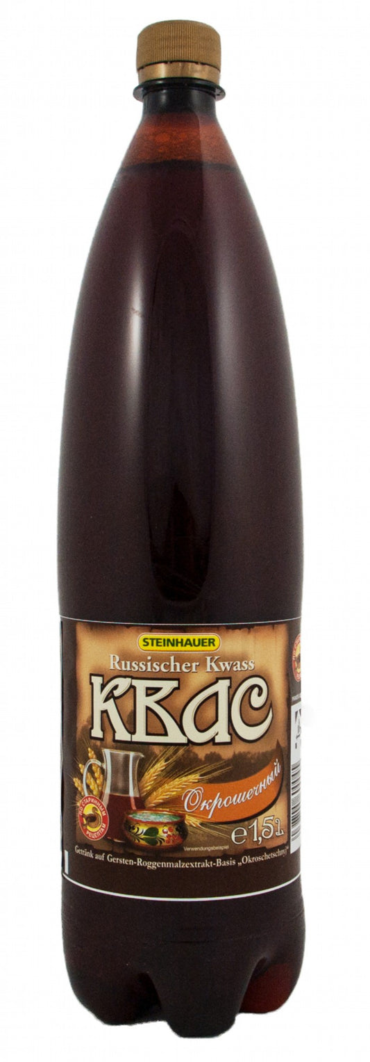 OURS MARKET Steinhauer Kwas Okroschetchnyj – boisson rafraîchissante pétillante au malt d’orge et de seigle 1,5 L