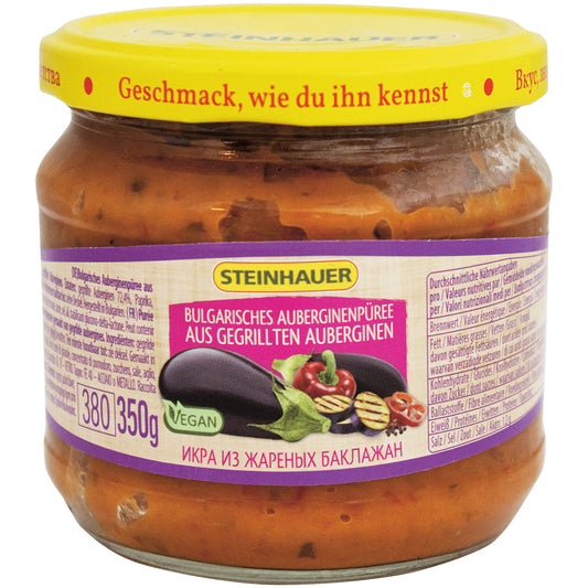 OURS MARKET Steinhauer Purée d’aubergine façon bulgare – aubergines grillées, goût fumé 380 ml