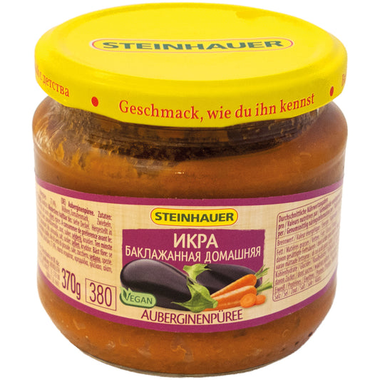 OURS MARKET Steinhauer Purée d’aubergines – recette maison à tartiner, style Balkanique, 380 ml