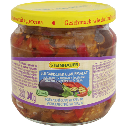 OURS MARKET Steinhauer Salade de légumes bulgare – aubergines grillées et poivrons au four 340 g