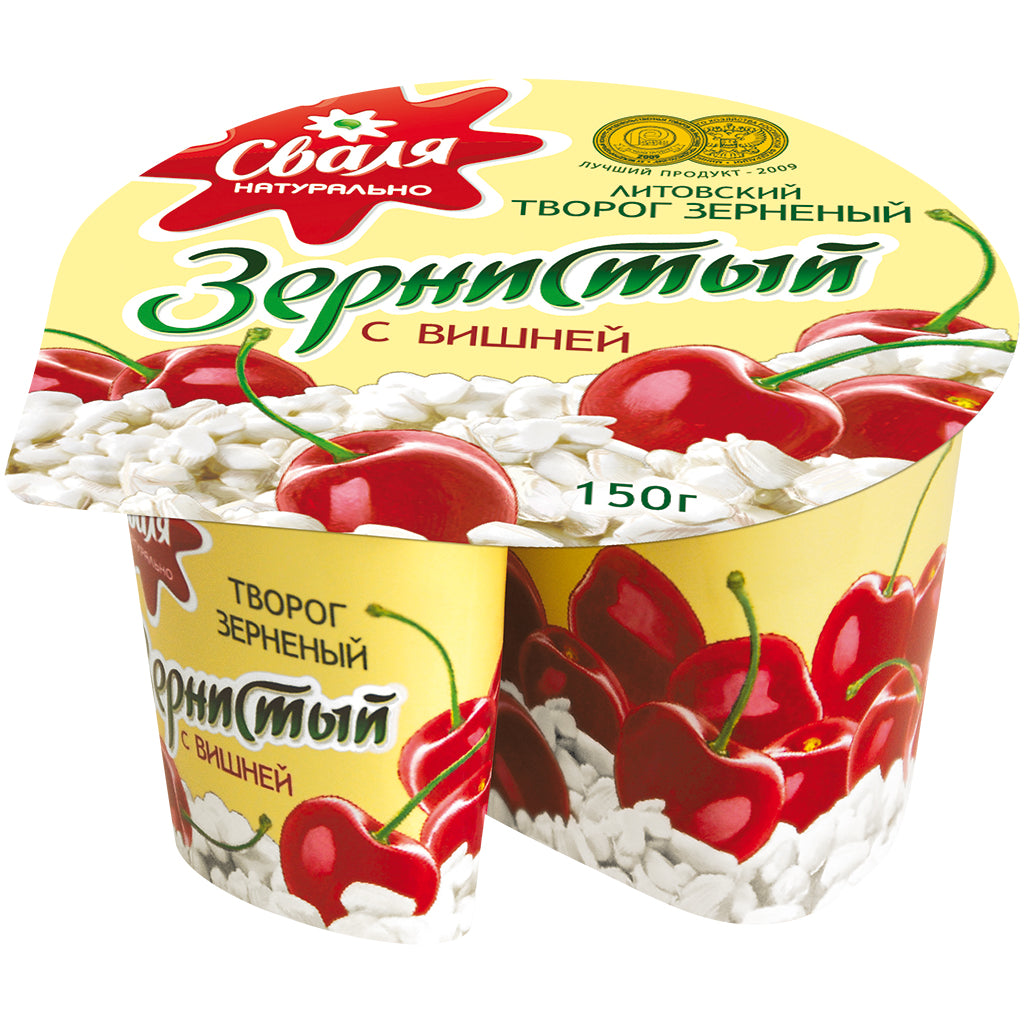 OURS MARKET Svalya Crème cottage cerise – fromage frais granuleux & crème (20% préparation à la cerise)
