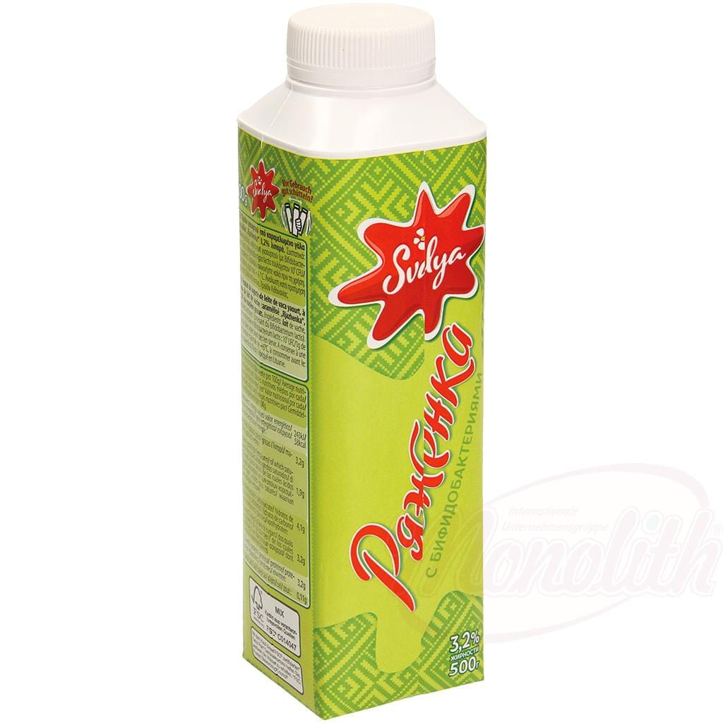 OURS MARKET Svalya Ryazhenka – lait cuit fermenté 3,2 % MG, douceur caramélisée