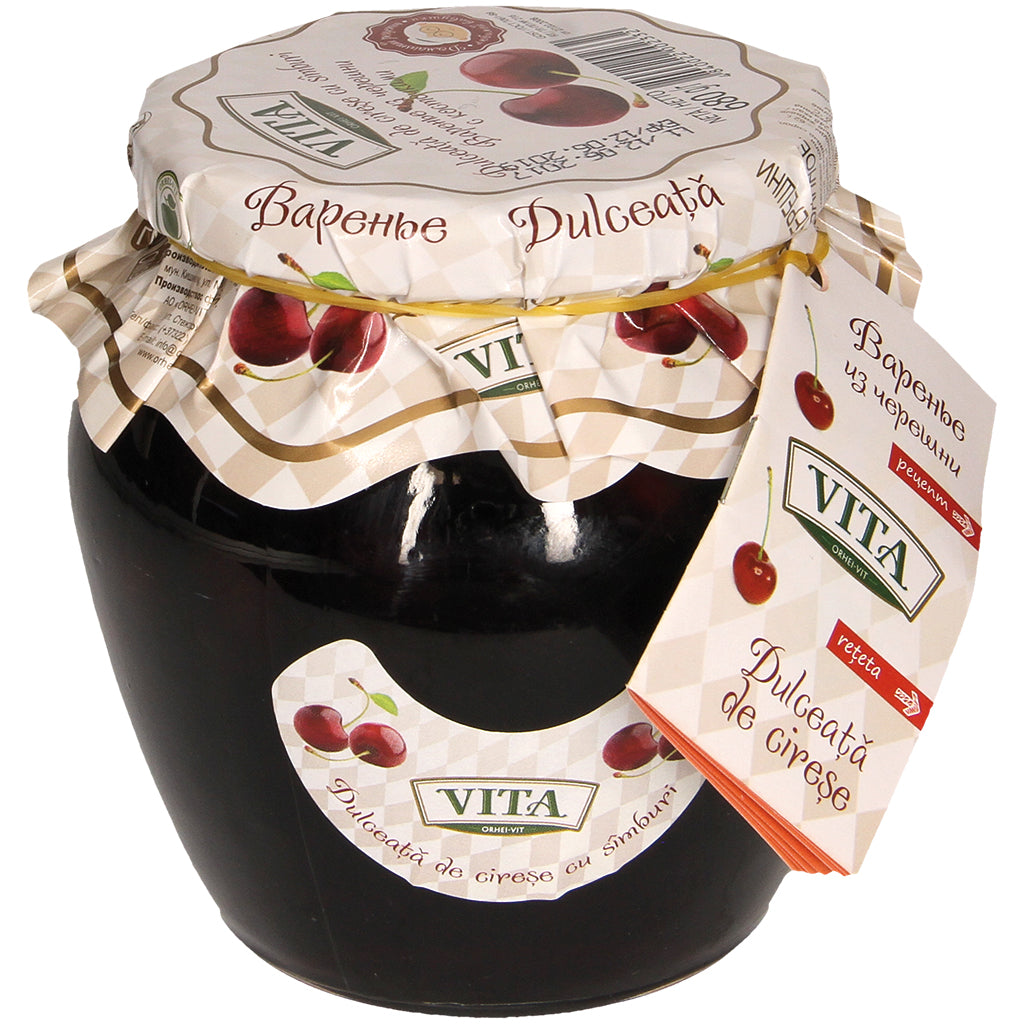OURS MARKET VITA Cerises douces au sirop – fruits avec noyau, touche de vanille 680 g
