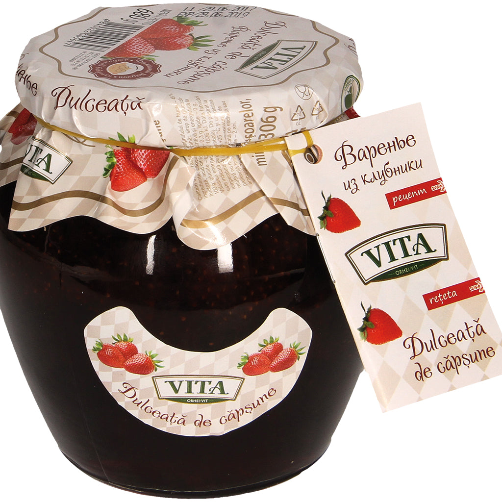 OURS MARKET VITA Confiture de fraises extra – généreux morceaux de fruits, pot 680 g