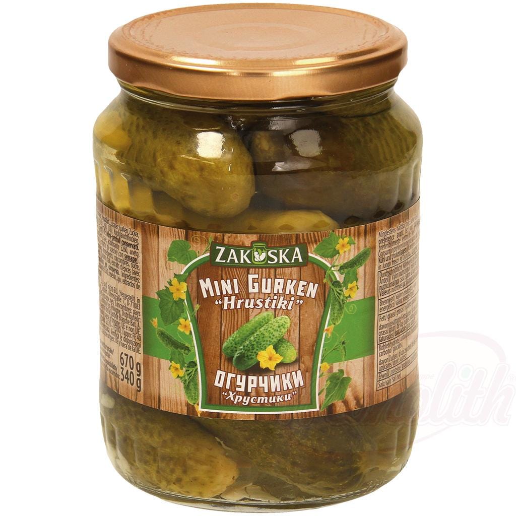 OURS MARKET Zakuska Mini-concombres marinés "Hrustiki" – croquants, acidulés, touche de moutarde