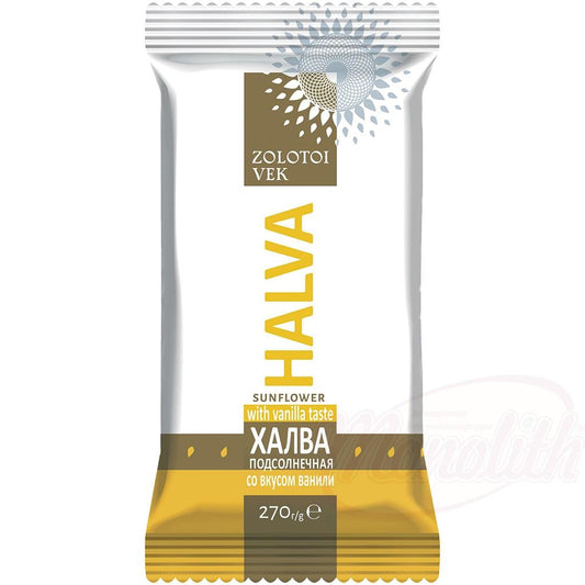 OURS MARKET Zolotoi Vek Halva de graines de tournesol à la vanille – douceur fondante au goût délicatement parfumé