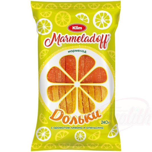 Gelée de fruits "demi-tranches" au goût de citron et dorange