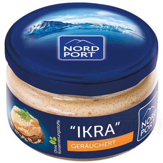Tartinade à base dœufs de capelan, en partie fumés, et dœufs de hareng