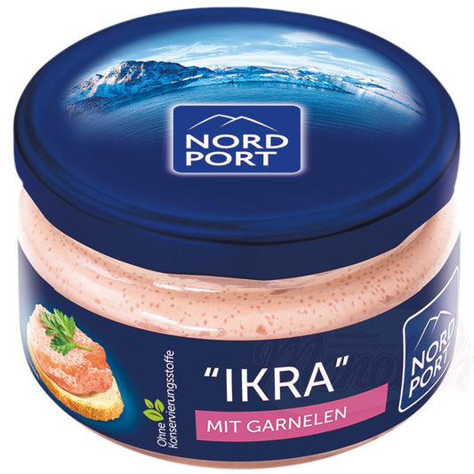 Tartinade à base dœufs de capelan et de hareng aux crevettes
