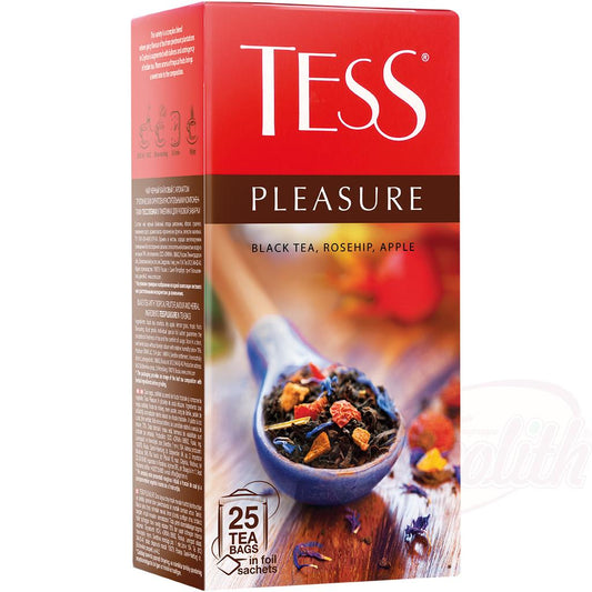 Thé noir "TESS Pleasure" à la pomme et à léglantier, aromatisé- fruits tropicaux, 25 x 1,5g