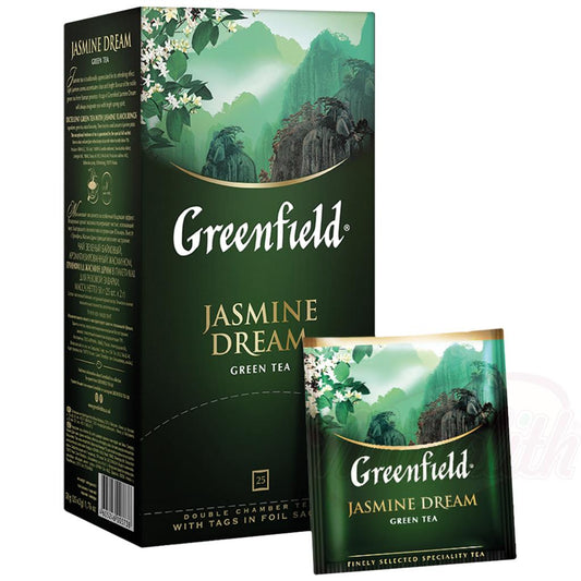Thé vert de Chine "Greenfield Jasmine Dream", aromatisé - Jasmine, en sachets 25x2g