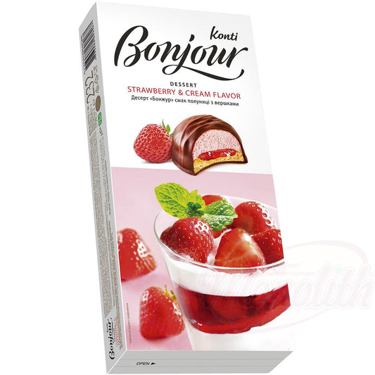 Bonjour Souffle – Guimauve Crème-Fraise, Gelée & Pâte Brisée enrobées de Cacao